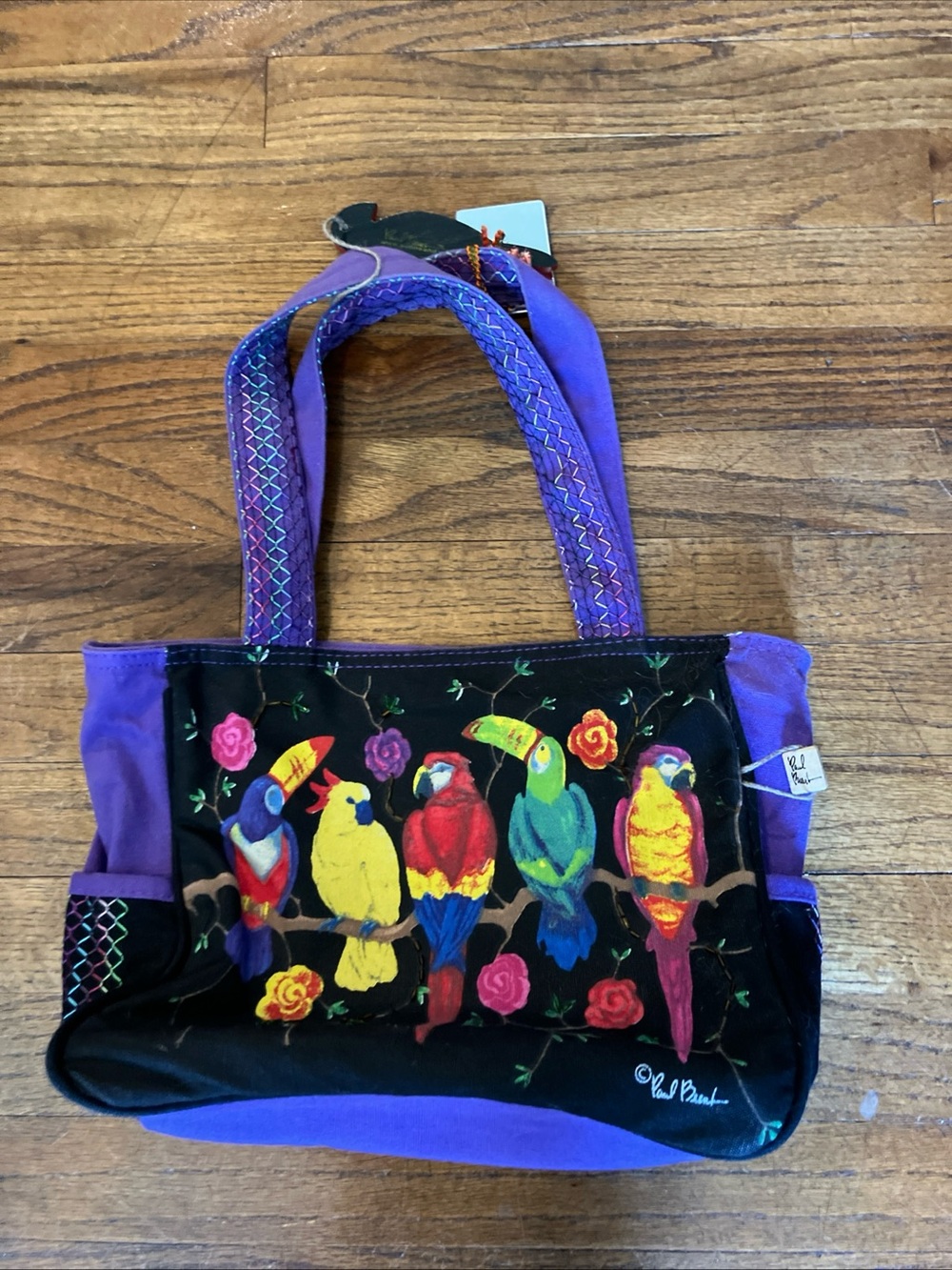 Paul Brent Tote Beach Bag Sun N Sand cotton coastal tropical birds vacation